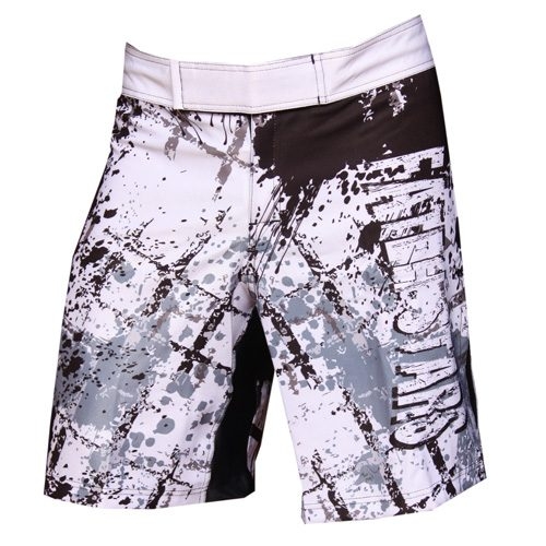 White Grunge Splatter Fight Shorts