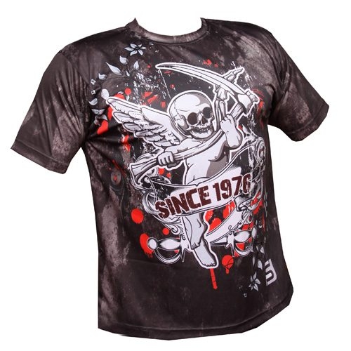 Winged Cherub Skull Short-Sleeve Rash Guard